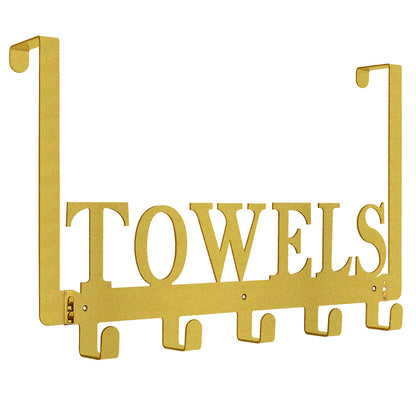 Over The Door Hooks - Towel Holder for Bathroom, Bedroom, Kitchen & Pool - Sandblasted Black Metal Wall Mount