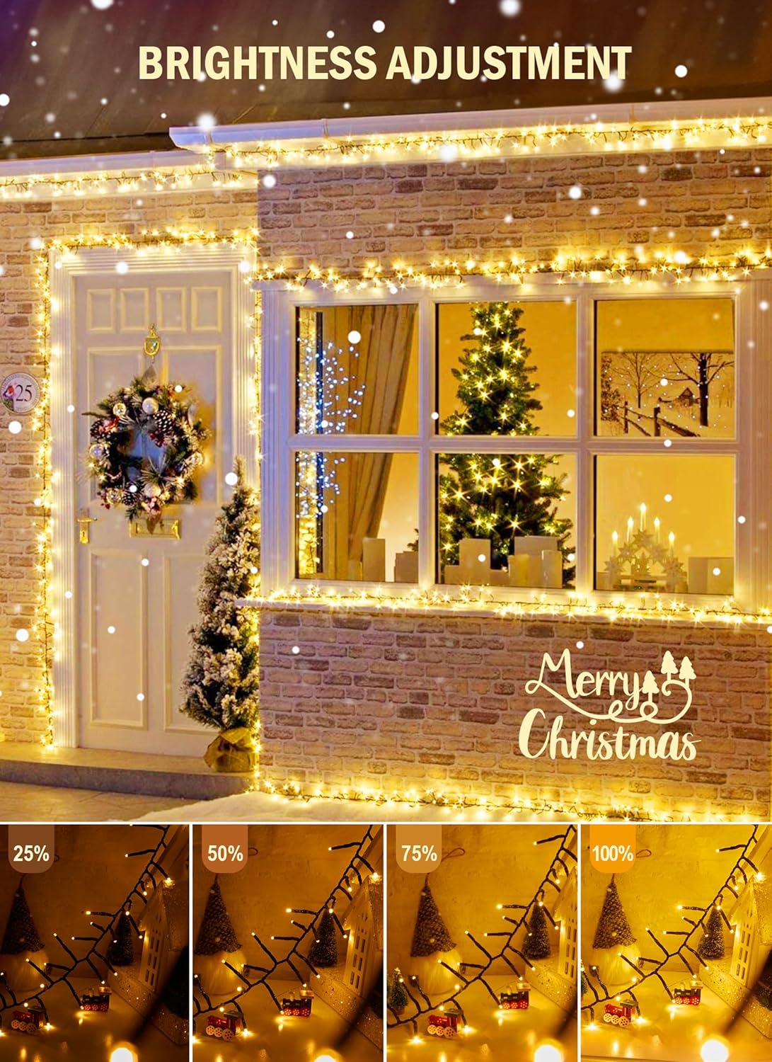 Cluster-Lights-Christmas-Tree-Lights-Outdoor, 1000 LED 50 Ft Christmas Firecrackers String Lights, 12 Modes Timer Remote Waterproof Plug in Twinkle Fairy Lights for Xmas Tree Garland Window Party