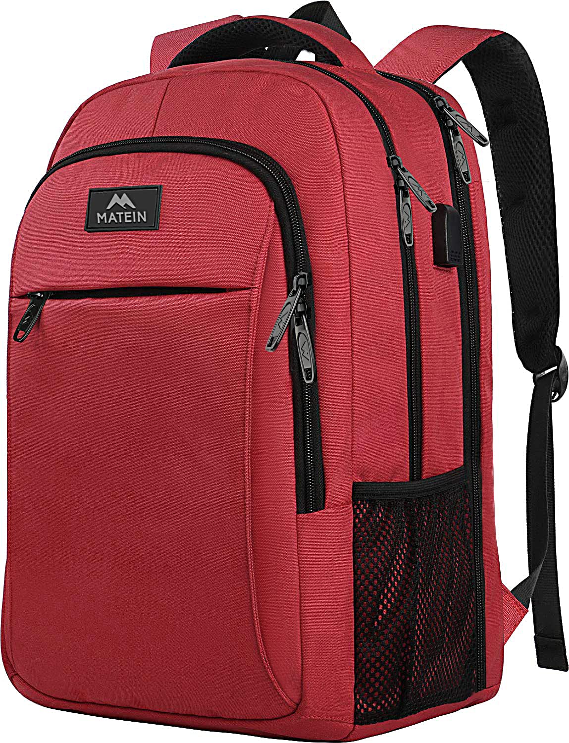 MATEIN Travel Laptop Backpack, Business Anti Theft Slim Sturdy Laptops Backpack with USB Charging Port, Water Resistant College School Computer Bag Gift for Men & Women Fits 15.6 Inch Notebook, Grey