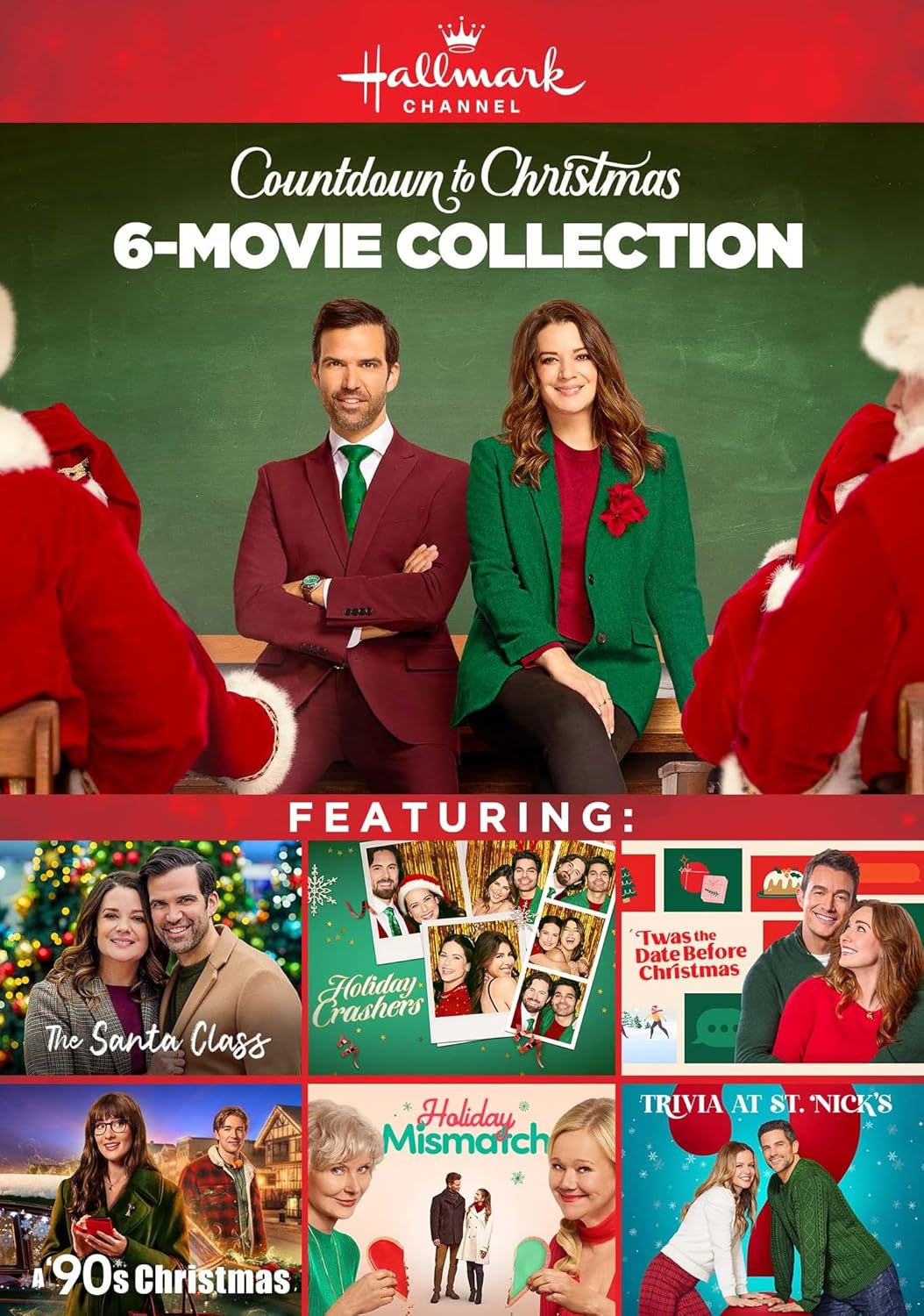 Hallmark 6-Movie Collection The Santa Class, Holiday Crashers, Twas the Date Before Christmas, A '90s Christmas, Holiday Mismatch and more