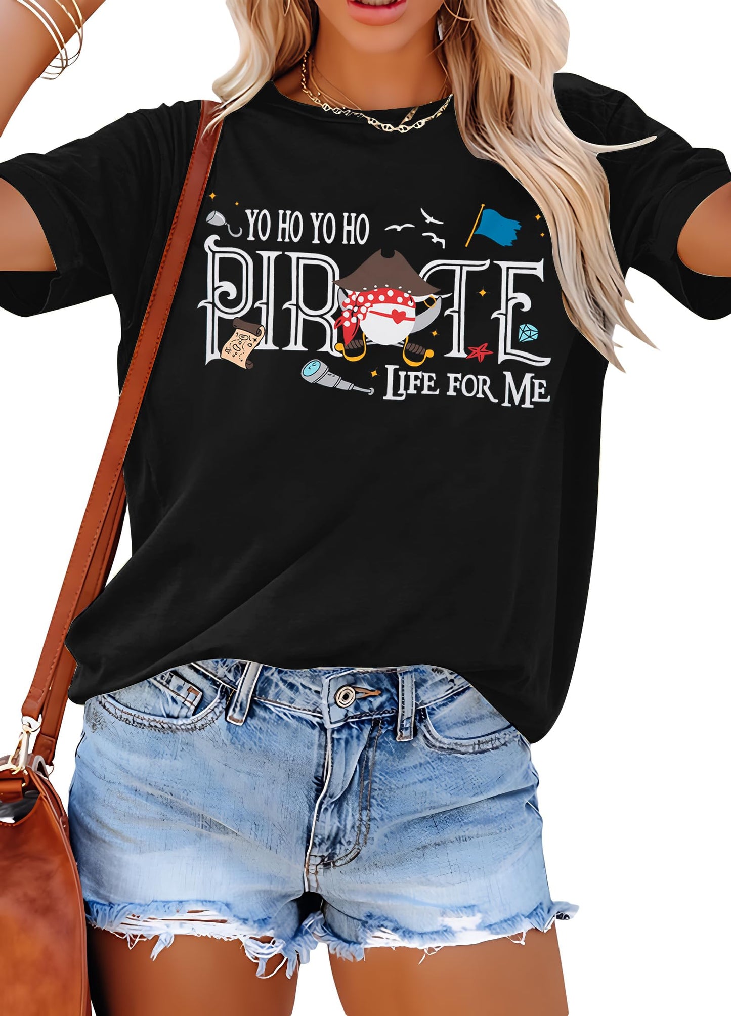 Pirate Shirts Women Yo Ho Yo Ho A Pirate Life for Me Shirt Cruise Tshirt Family Trip Tee Top