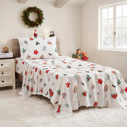 Christmas Sheets King Size with Built‑in Sheet Straps – Cozy Christmas Bedding for Holiday Cheer & Winter Dreams – Soft, Snug Sleep for Seasonal Celebrations, Polar Bear & Reindeer