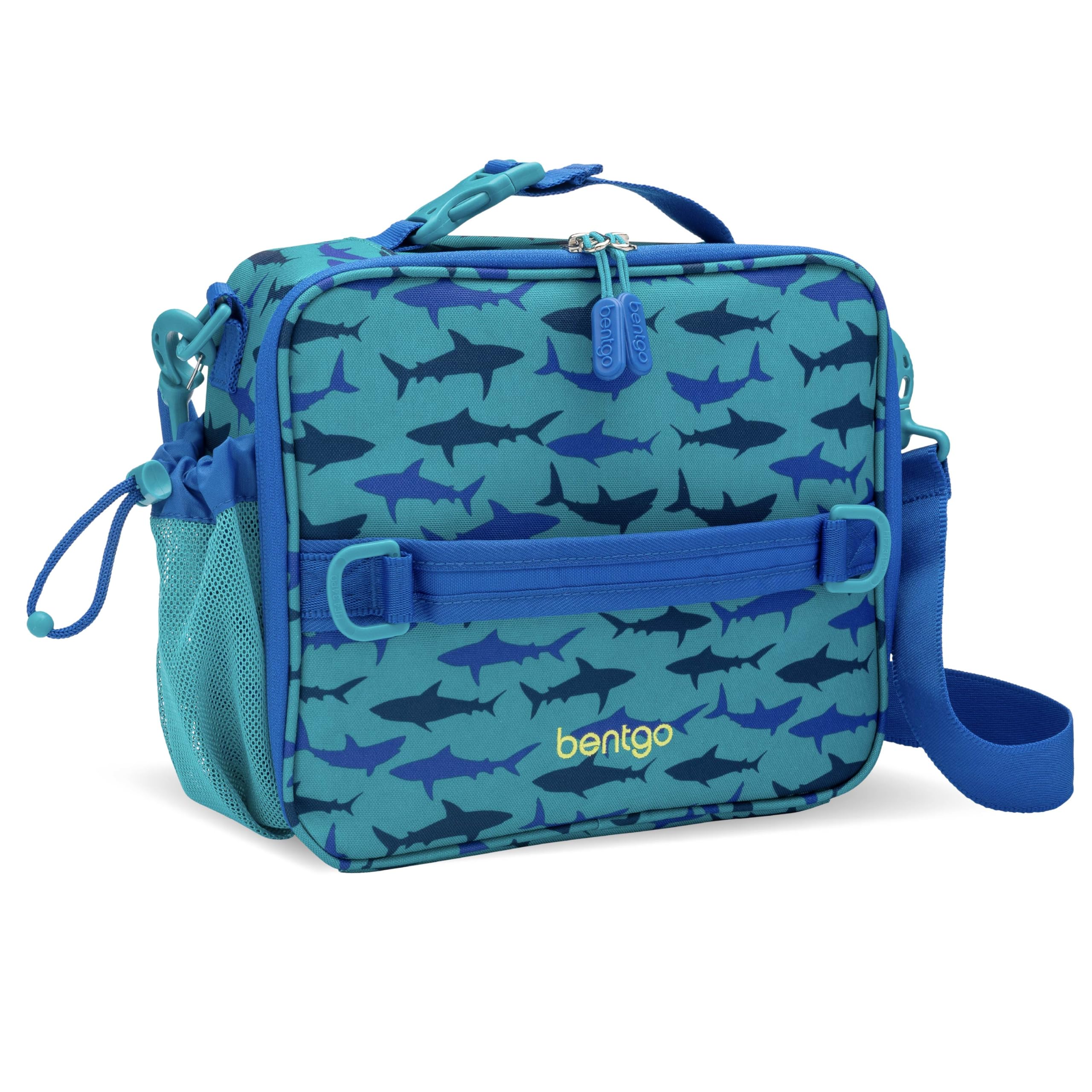 Bentgo Kids Lunch Bag - Double-Insulated, Reusable Lunch Bag for Kids 3+ with Adjustable Strap; Holds Lunch Box/Water Bottle/Snacks; Easy-Clean, Water-Resistant & Pockets (Sports)