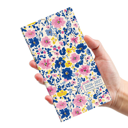 Pocket Calendar 2026-2027 for Purse, Two Year Monthly Planner Pocket Size, Jan 2026 to Dec 2027 Monthly Planner Small Size (6.5" x 3.5") - Wildflowers
