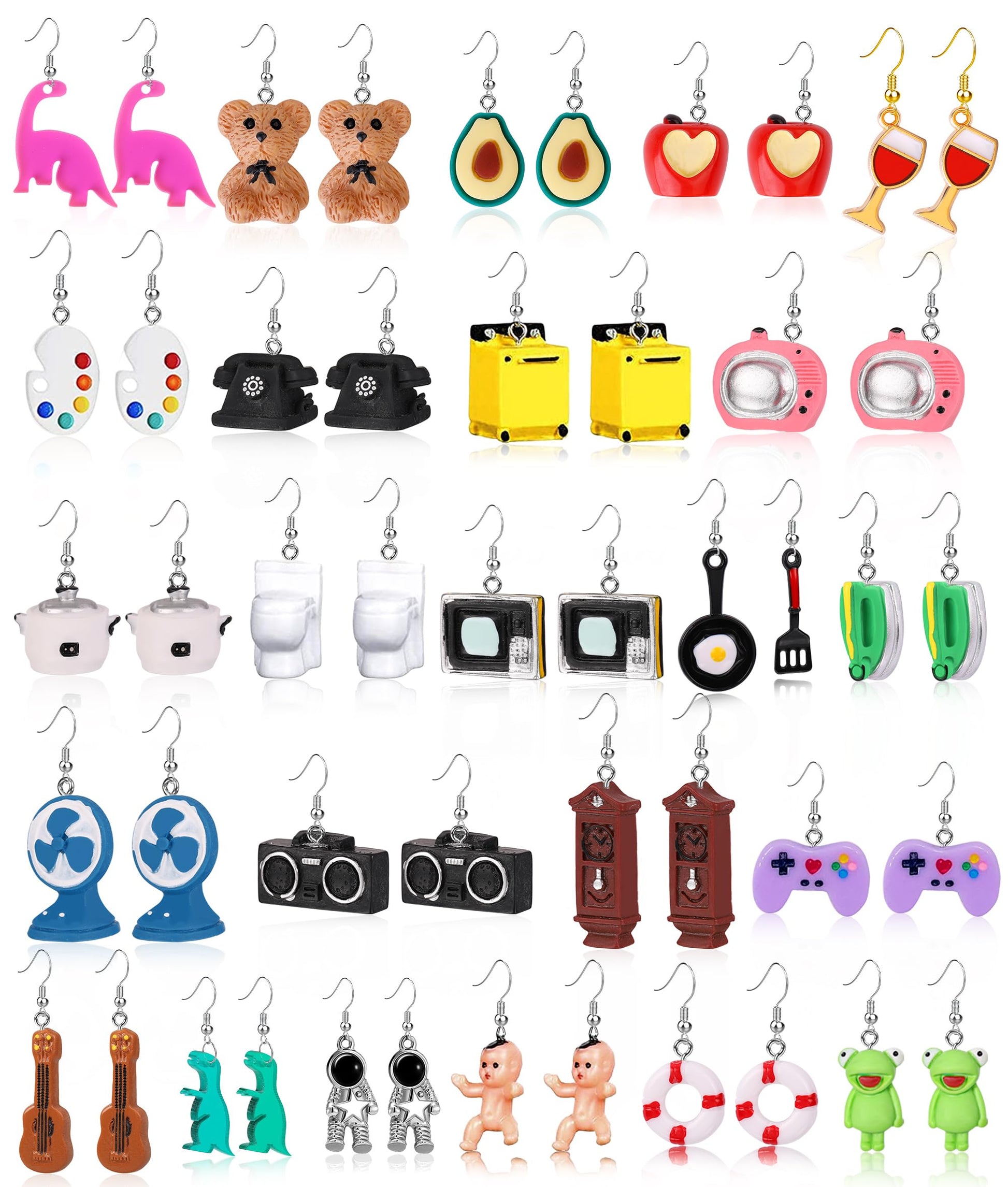 23 Pairs Christmas Earrings for Women Xmas Holiday Dangle Earrings Christmas Stud Tree Snowflake Bow Bells Light Earrings Bulk Cute Christmas Party Jewelry Gifts