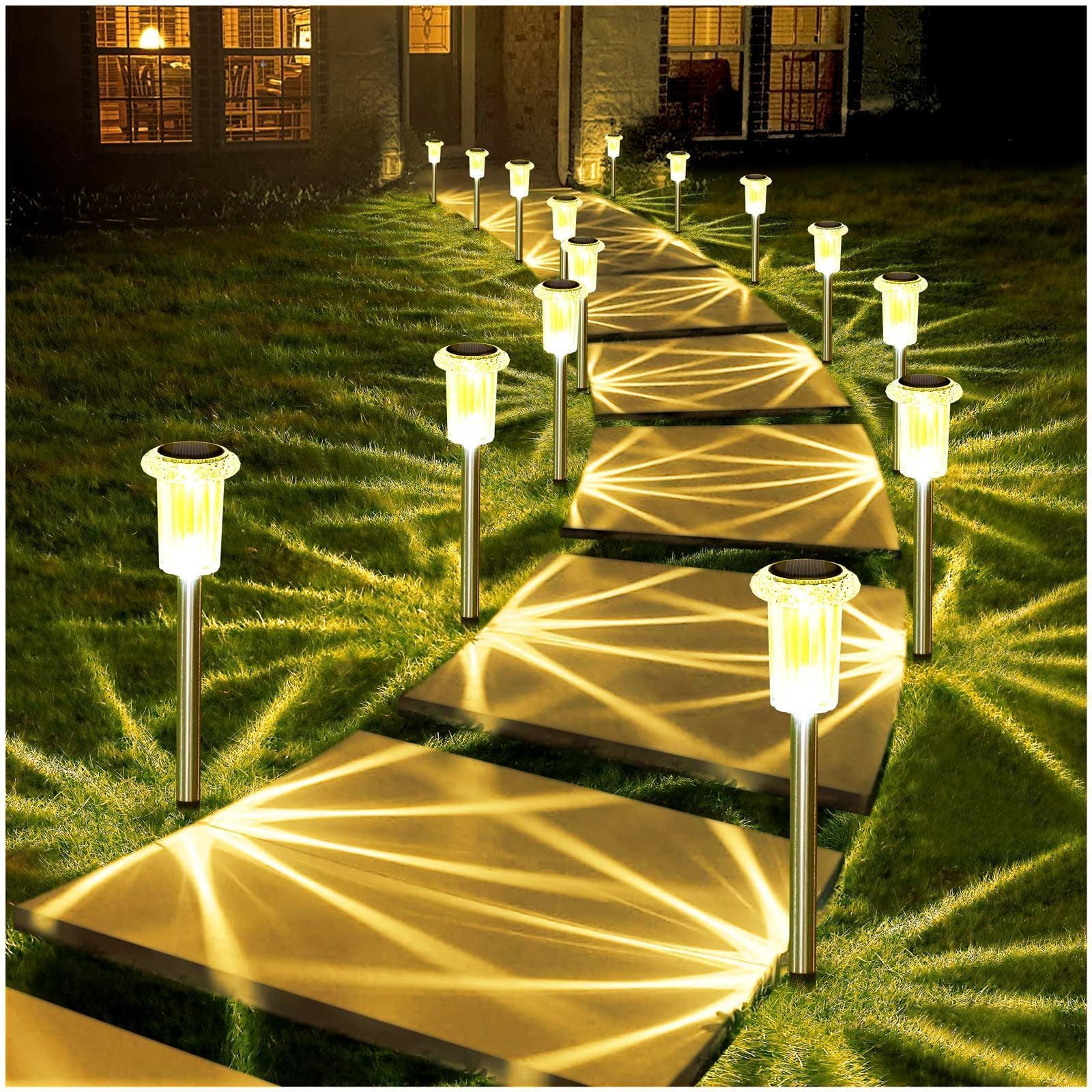 DenicMic Halloween Solar Lights Outdoor 10 Pack Purple LED Waterproof Yard Garden Patio Backyard Pathway Walkway Landscape Path Lawn Outside Halloween Decorations Outdoor