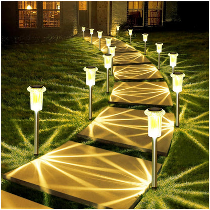 DenicMic Halloween Solar Lights Outdoor 10 Pack Purple LED Waterproof Yard Garden Patio Backyard Pathway Walkway Landscape Path Lawn Outside Halloween Decorations Outdoor
