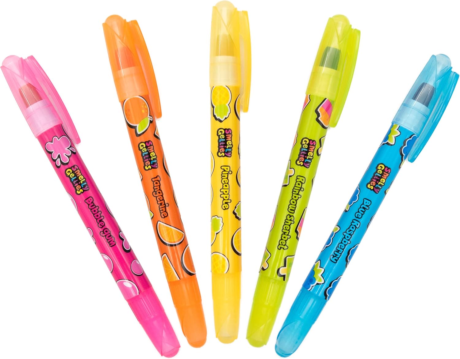 Smelly Gellies - Patented Gourmet Scented Glidewrite Gel Coloring Sticks, Crayons, Highlighters - 5 Count - Gifts for Kids