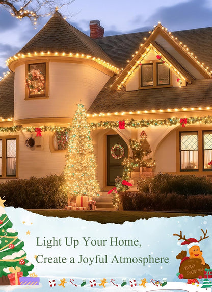 Brightown Christmas Light Clips for Outside, 100 Pack Roof Clips for C7 C9 Mini String Lights, Universal Gutter and Shingle Holiday Light Clip Set, for Christmas Decorations, White