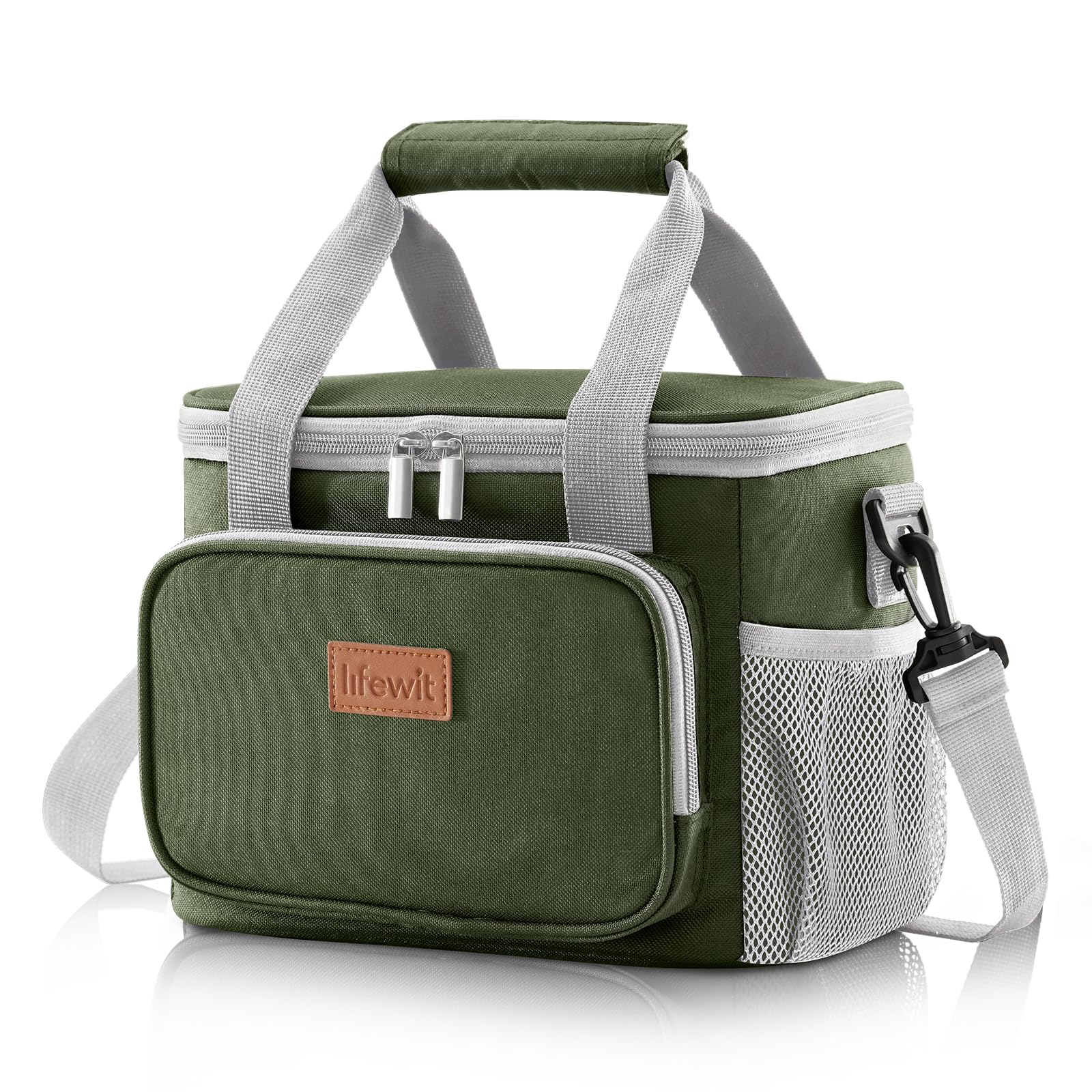 Lifewit Medium Lunch Bag Insulated Lunch Box Soft Cooler Cooling Tote for Adult Men Women, Black 12-Can (9L)