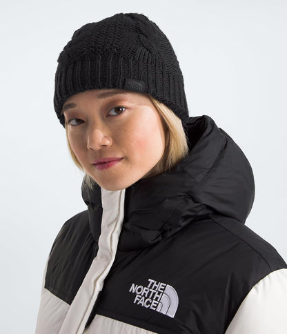 THE NORTH FACE Women's Oh Mega Beanie | Deep Fit, Cuffed Winter Hat with Soft Cable Knit Texture & Fleece Lining