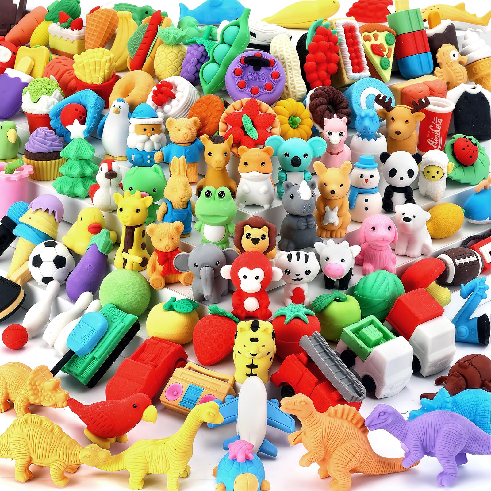 60Pcs Animal Erasers Desk Pets for Kids Animal Pencil Erasers Bulk Puzzle Eraser Toys Gifts for Classroom Prizes,Game Reward,Treasure Box,Easter Egg Fillers,Goodie Bag Stuffers,Party Favors