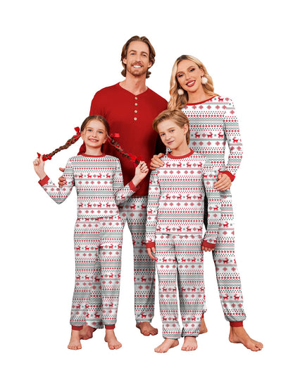 Ekouaer Family Christmas Pajamas Matching Sets Womens Mens Pjs Long Sleeve Sleepwear Holiday Lounge Sets