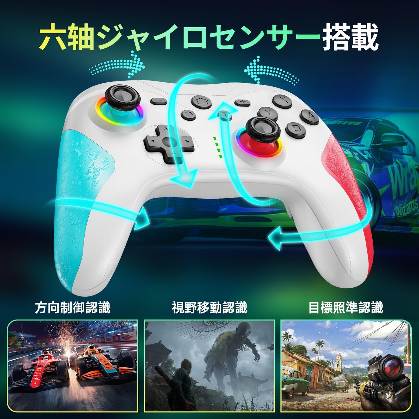Matbip 2 Pack wireless controller for P4, wireless P4 controller with dual vibration, Turbo, type-c port (Black and White) Radio