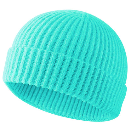 ROYBENS Swag Wool Knit Cuff Short Fisherman Beanie for Men Women, Winter Warm Hats