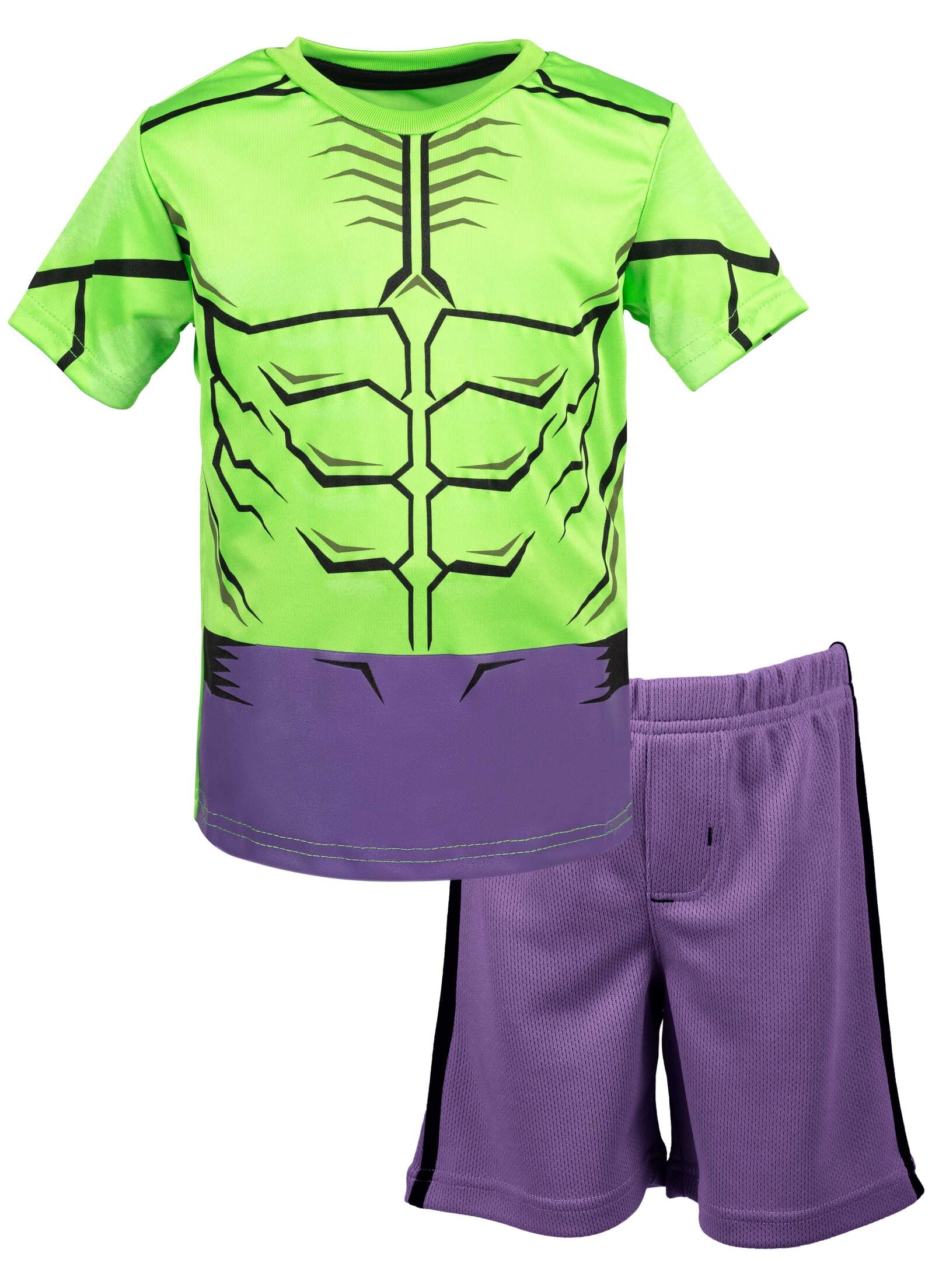 Marvel Avengers Captain America Iron Man Venom Hulk Cosplay Athletic T-Shirt and Shorts Outfit Set Toddler to Little Kid