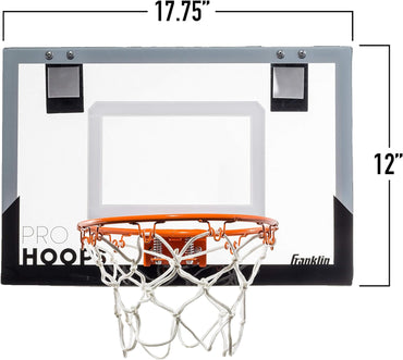 Franklin Sports Mini Basketball Hoops-Indoor Over The Door Mini Hoop+Basketball Sets-Perfect Accessory for Bedroom+Office