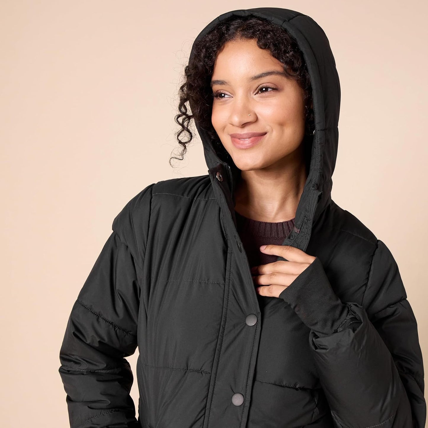 Amazon Essentials Womens Heavyweight Quilted Long-Sleeve Hooded Puffer Coat (Available in Plus Size)