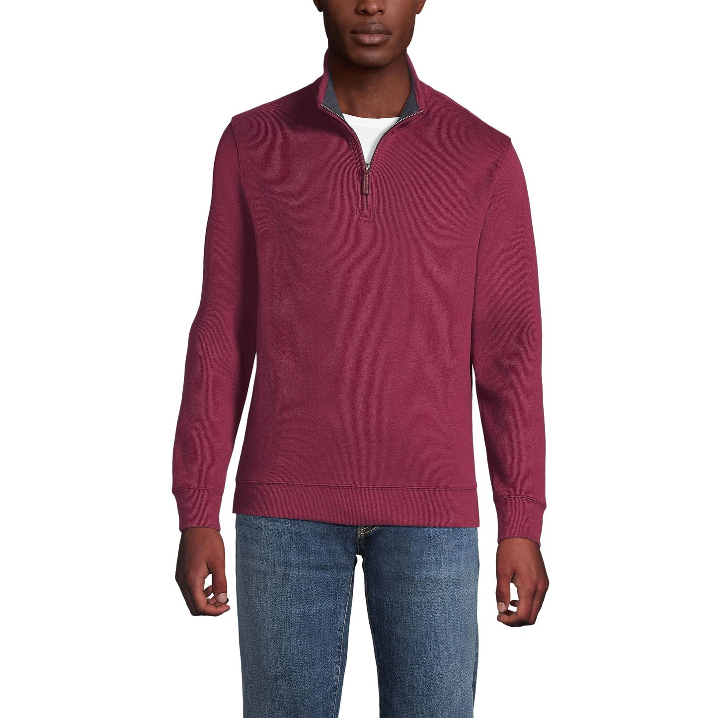 Lands' End Bedford Rib Quarter Zip Sweater
