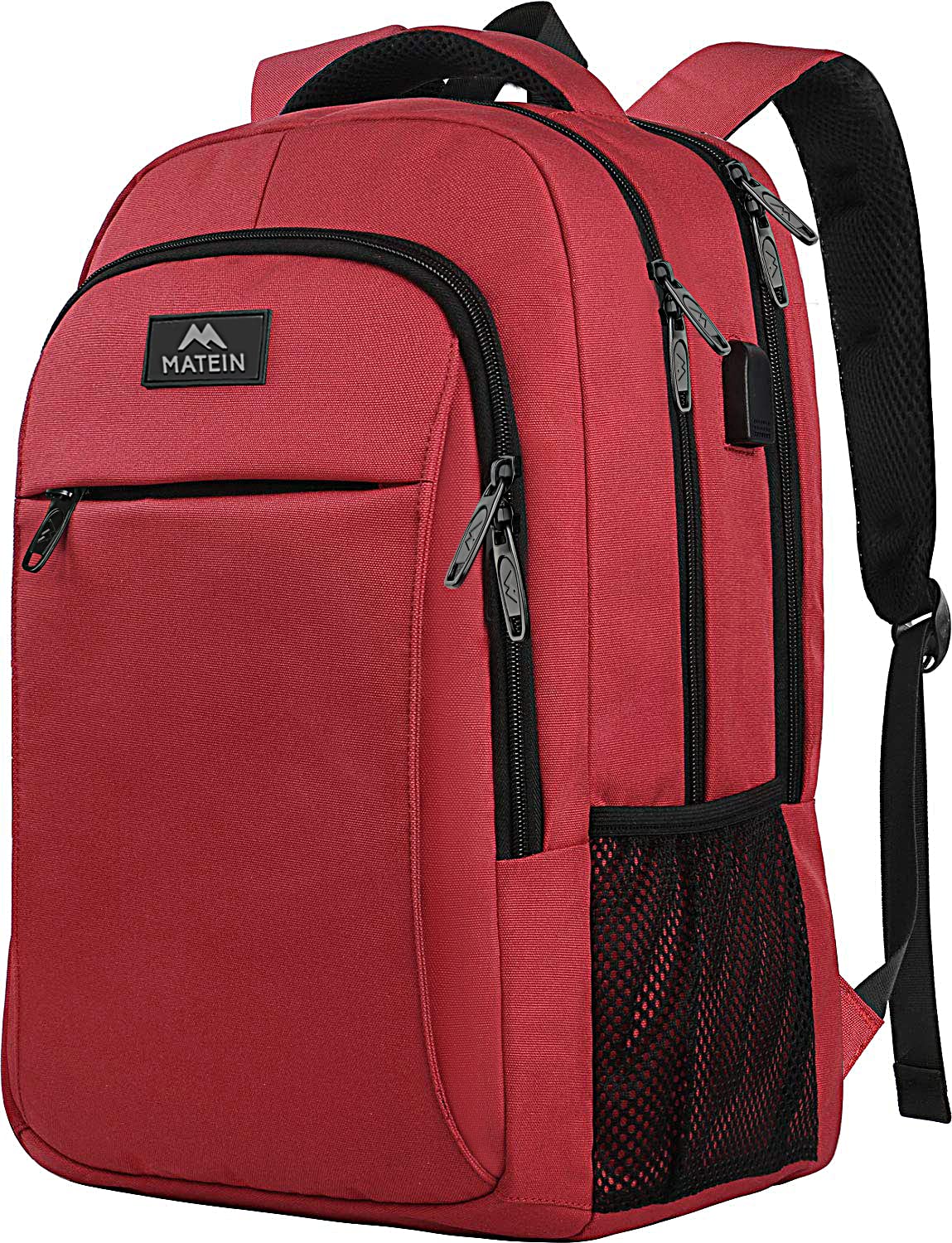 MATEIN Travel Laptop Backpack, Business Anti Theft Slim Sturdy Laptops Backpack with USB Charging Port, Water Resistant College School Computer Bag Gift for Men & Women Fits 15.6 Inch Notebook, Grey