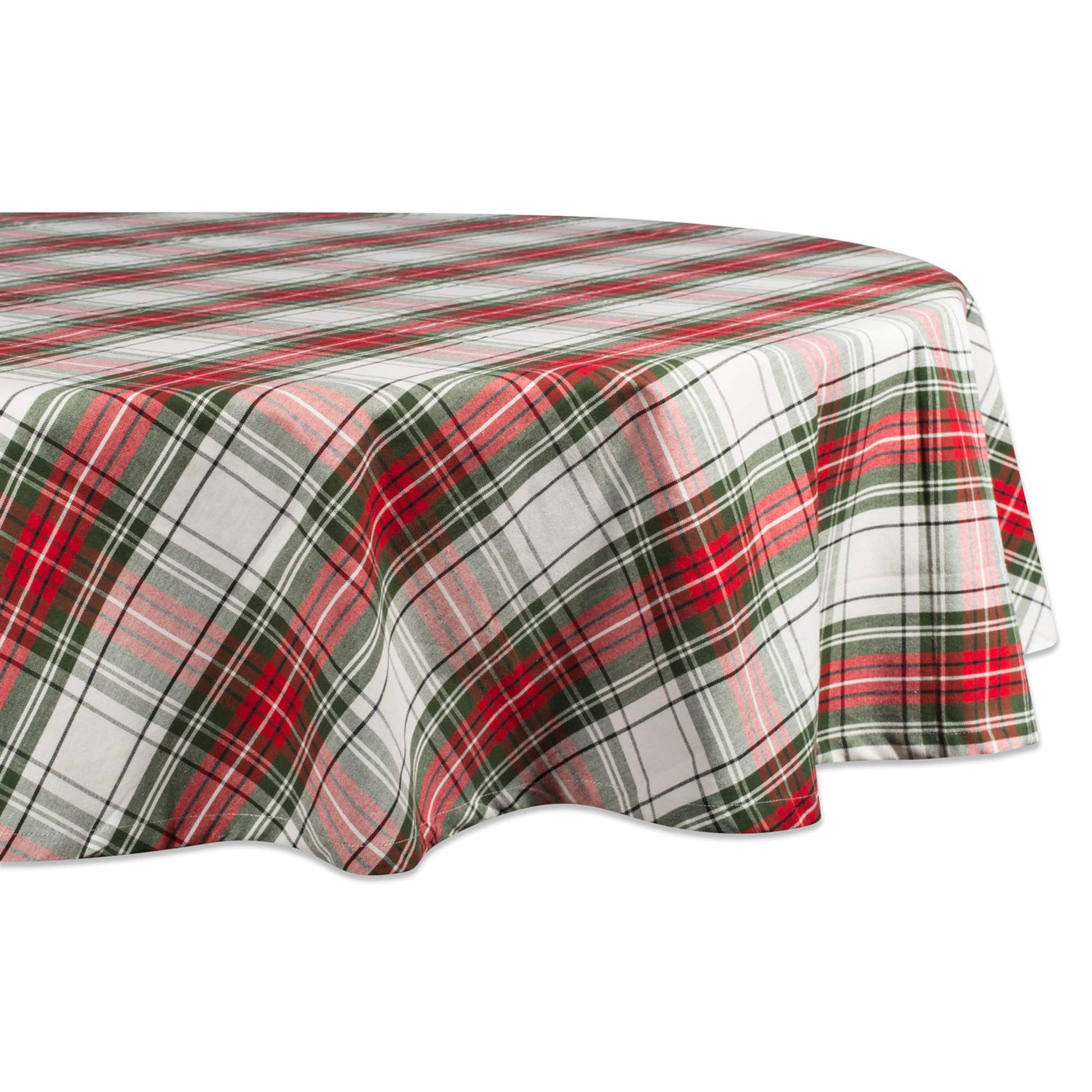 DII Tartan Plaid Collection Holiday Dining Table & Kitchen Décor, Rectangle Christmas Tablecloth, 60x104, Red, Green & White