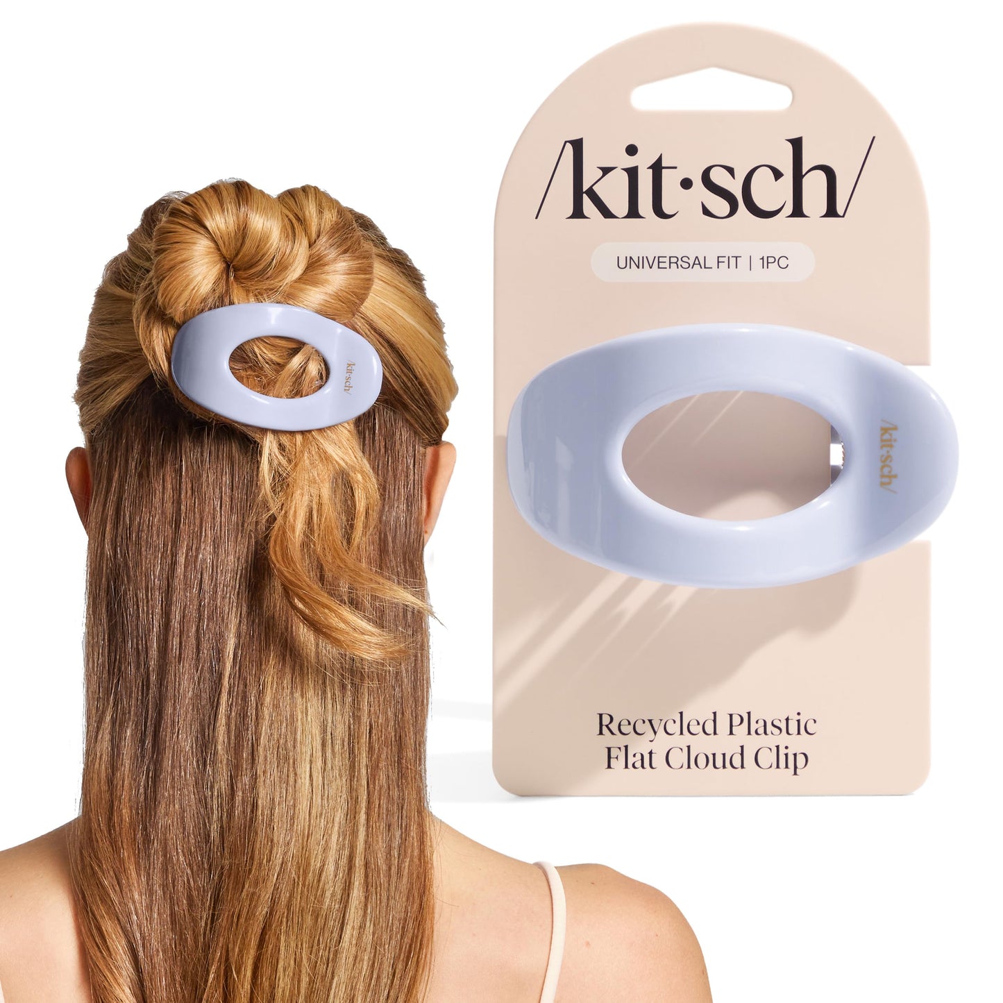 Kitsch Medium Flat Claw Clips for Women - Stylish Flat Hair Clips, Strong Hold for Thick & Fine Hair | Non-Slip for Secure, Comfortable All-Day Wear | Ideal Gifts for Women - Tortoise Design