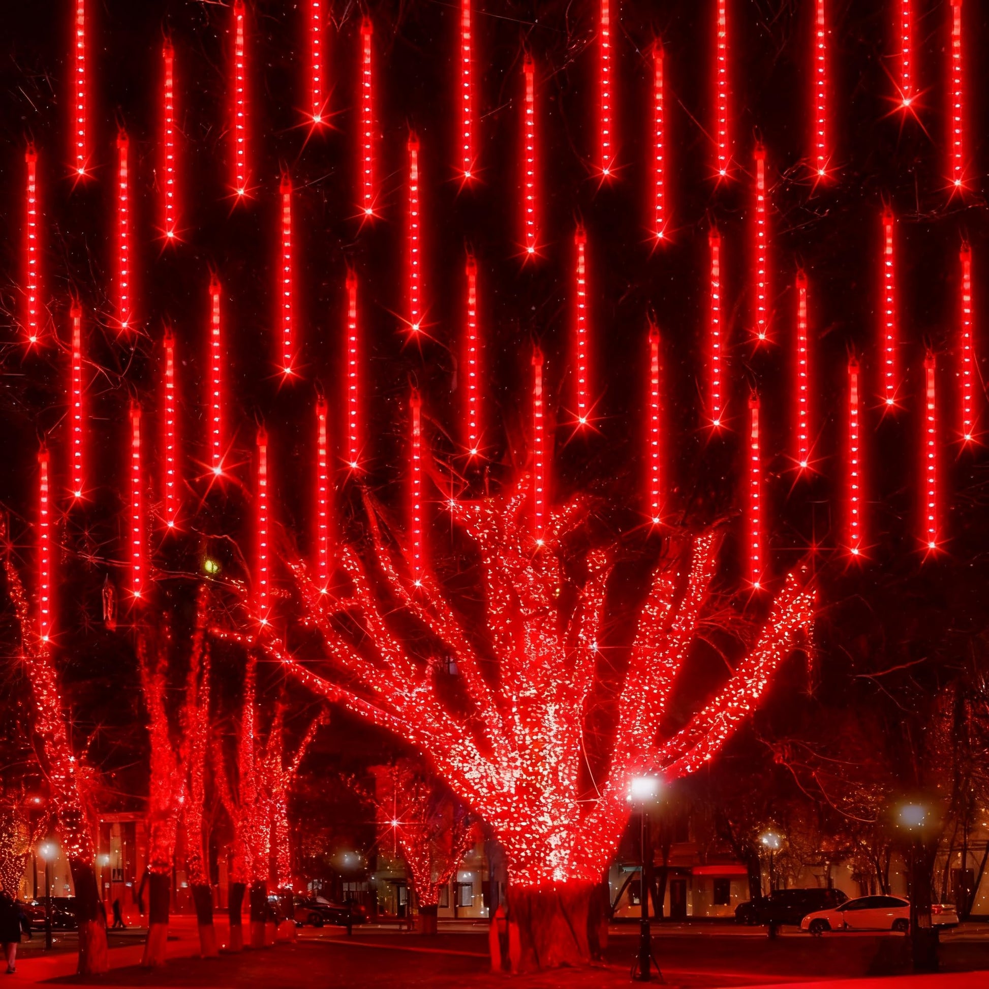iBaycon 20 Tubes 480 LED Meteor Shower Rain Lights, 11.8 inches Cascading Icicle Lights Waterproof Outdoor, Connectable Falling Raindrop Lights with Timer for Holiday Party Christmas Decorations