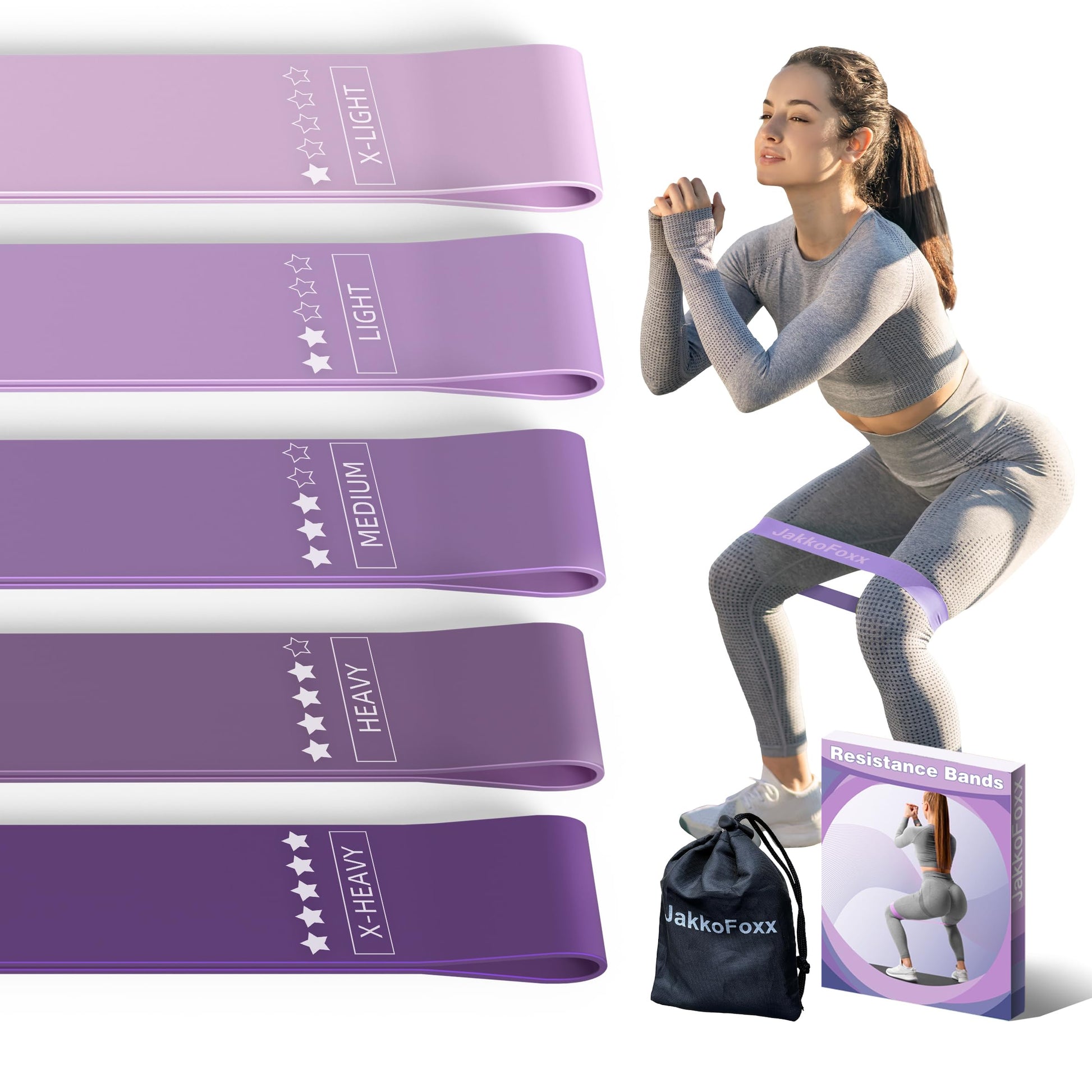 Resistance Loop Exercise Bands, Resistance Bands Exercise Bands for Home Fitness, Stretching, Strength Training, Physical Therapy,Elastic Workout Bands for Women Men Kids, Set of 5