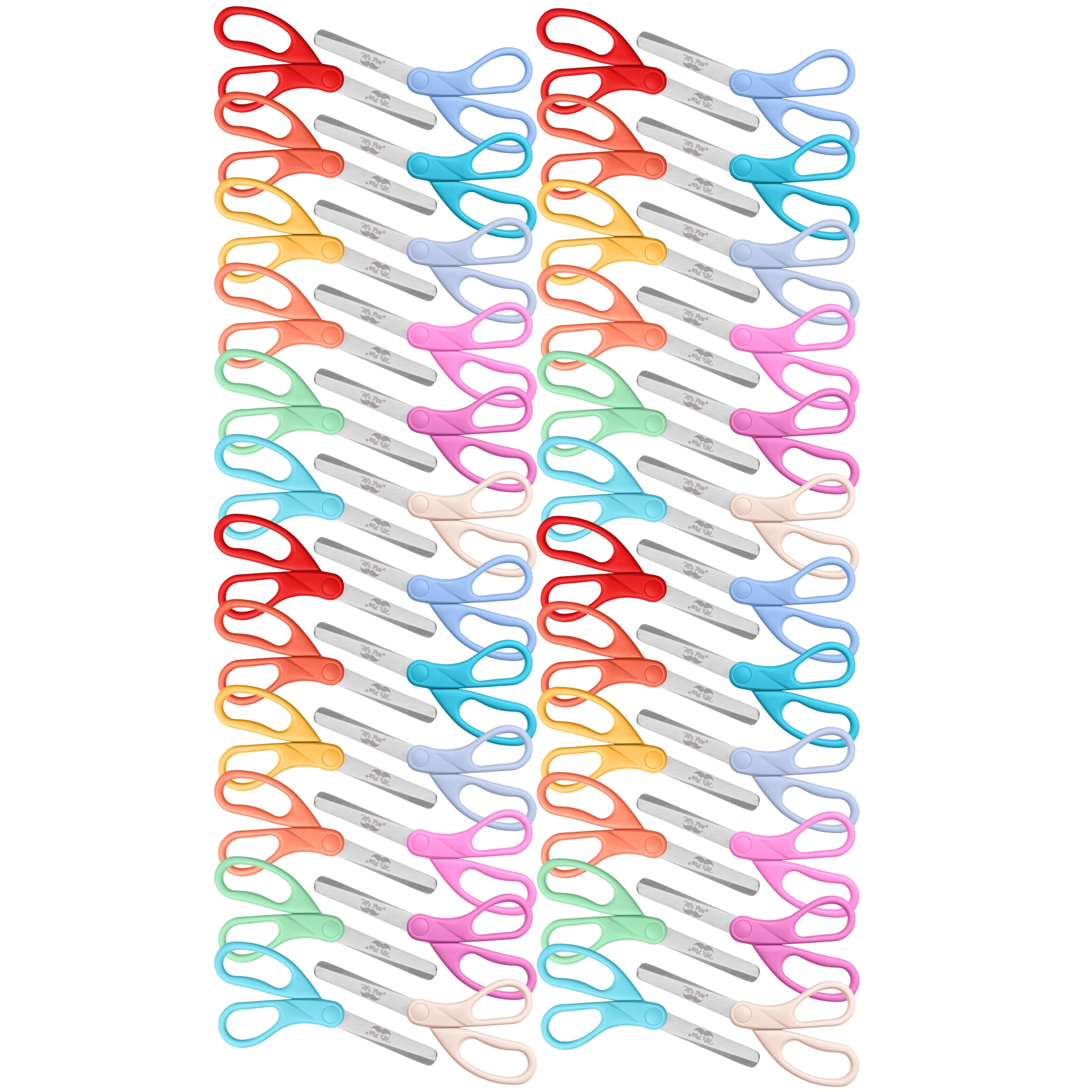 Mr. Pen Kids Scissors - 6 Pack, 5 Inch, Colored Toddler Safety Scissors for Kids, School & Preschool
