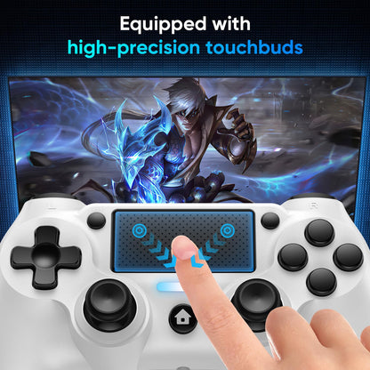 Matbip 2 Pack wireless controller for P4, wireless P4 controller with dual vibration, Turbo, type-c port (Black and White) Radio