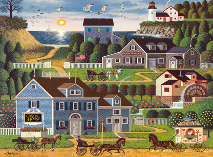 Buffalo Games – Charles Wysocki - Whistle Stop Christmas- 1000 Piece Holiday Jigsaw Puzzle - Festive Puzzles for Adults – Precision-Cut Pieces, Winter Artwork, Hours of Relaxing Fun