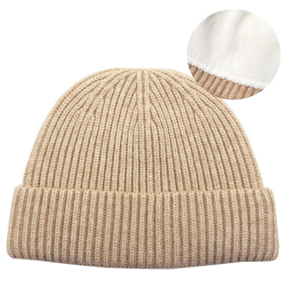 ROYBENS Swag Wool Knit Cuff Short Fisherman Beanie for Men Women, Winter Warm Hats