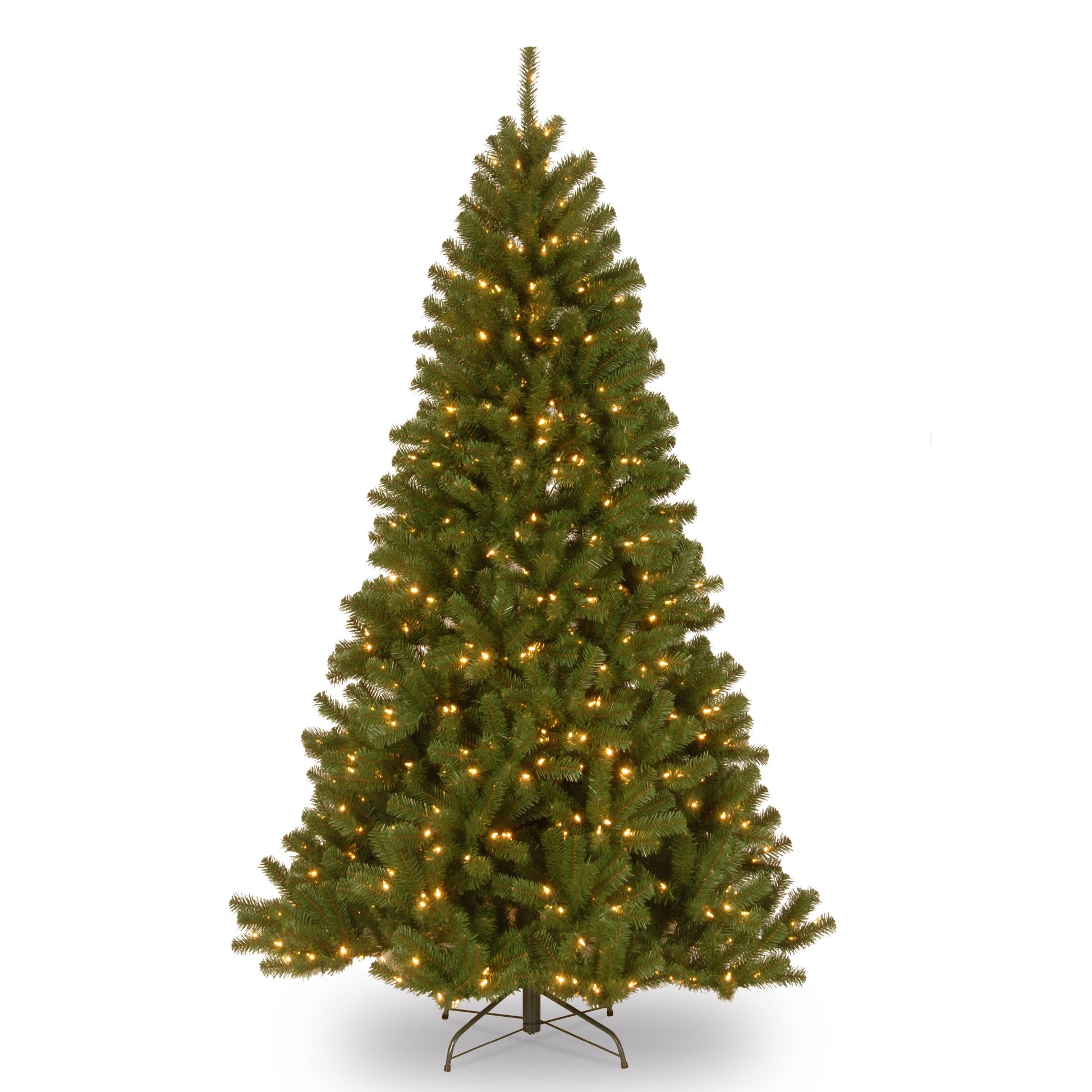 National Tree Company 4.5 ft Pre-Lit North Valley Spruce Artificial Christmas Tree, 200 Clear Lights, 398 Tips, Includes Stand, Green
