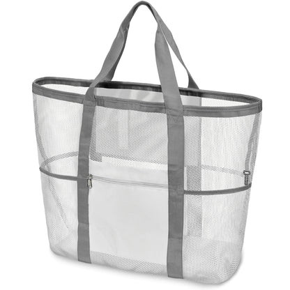 F-color Mesh Beach Bag Family - 9 Pockets Large Beach Tote for Cruise Vacation Essentials