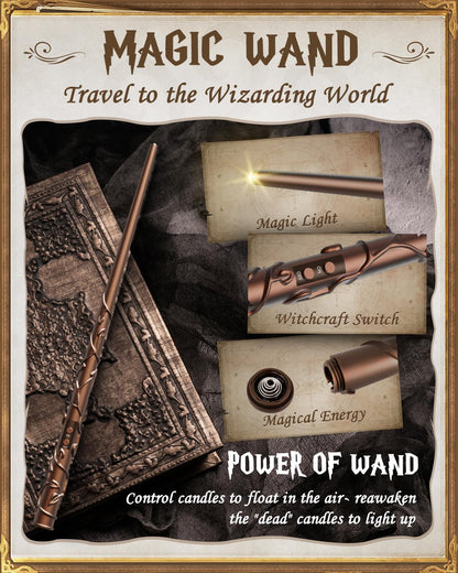 Floating Candles with Wand 10PCs - Magic Hanging Candles Halloween Decorations Flameless Taper Candles with Remote, Floating Lights Gifts for Window Home Bedroom Wedding Birthday Party Indoor Decor