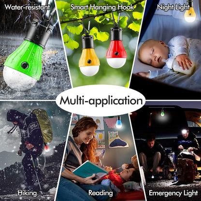 Tent Lamp 4 Packs Portable LED Tent Lights Clip Hook Hurricane Emergency Lights LED Camping Lights Bulb Camping Lanterns Camping Equipment for Camping Hiking Backpacking Outage