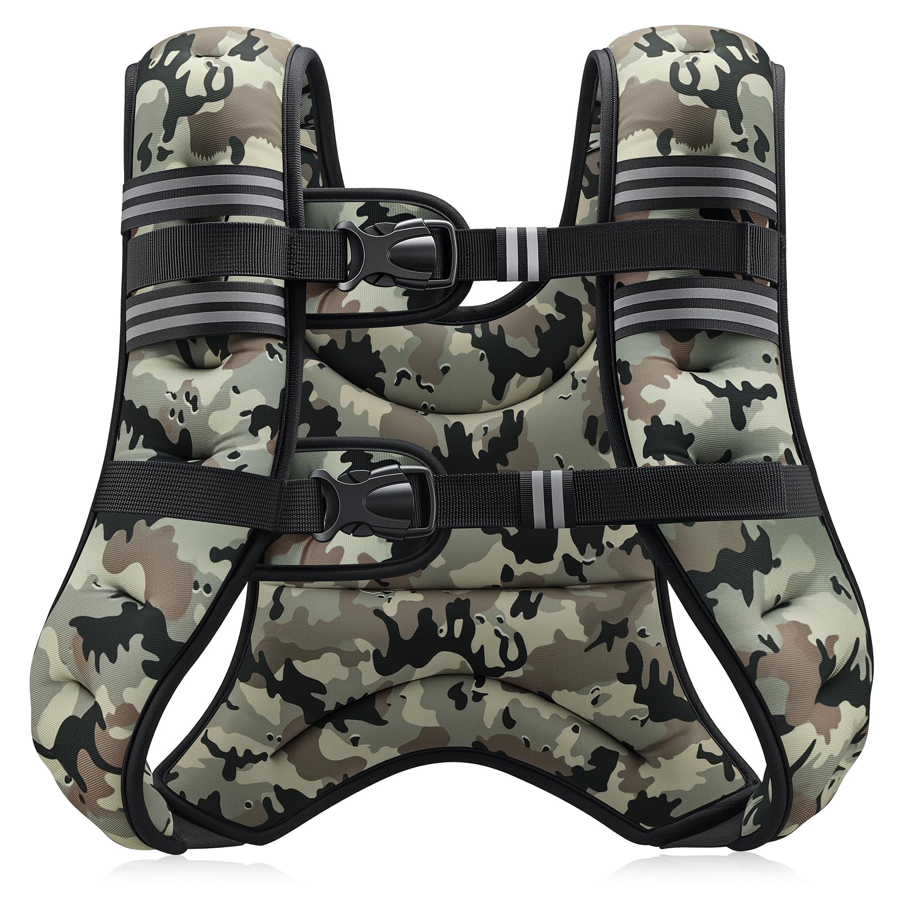 ZELUS Weighted Vest, 6lb/8lb/12lb/16lb/20lb/25lb/30lb Weight Vest with Reflective Stripe for Workout, Strength Training, Running, Fitness, Muscle Building, Weight Loss, Weightlifting