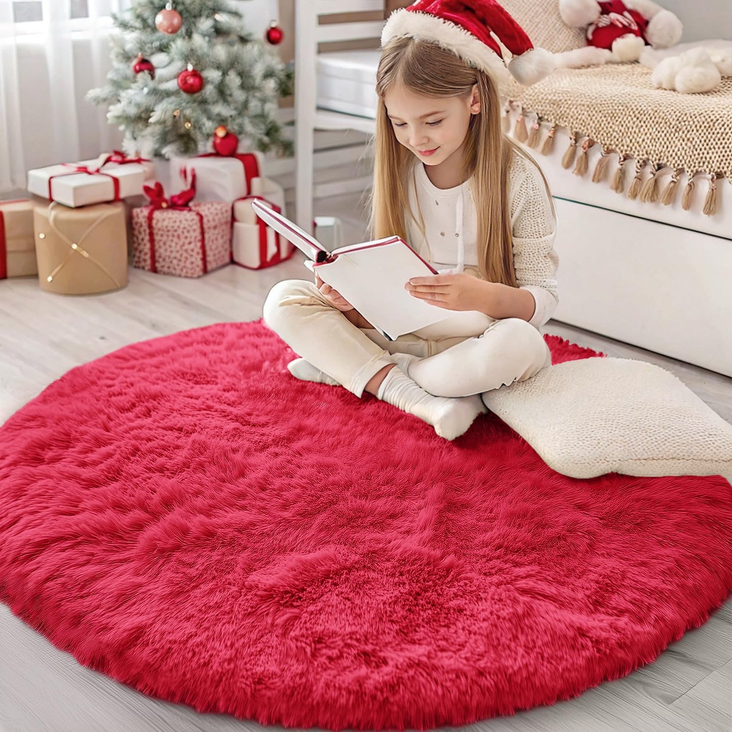 OLANLY Area Rugs for Living Room Bedroom, Machine Washable 4x5.9 ft Soft Fluffy Shaggy Bedside Rug, Indoor Floor Carpet for Kids Girls and Boys, Dorms, Nursery Rooms, Home Decor Aesthetic, Grey