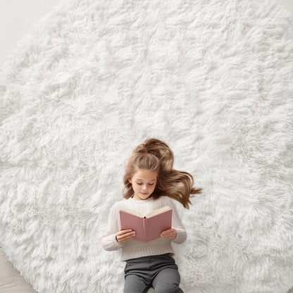 OLANLY Area Rugs for Living Room Bedroom, Machine Washable 4x5.9 ft Soft Fluffy Shaggy Bedside Rug, Indoor Floor Carpet for Kids Girls and Boys, Dorms, Nursery Rooms, Home Decor Aesthetic, Grey