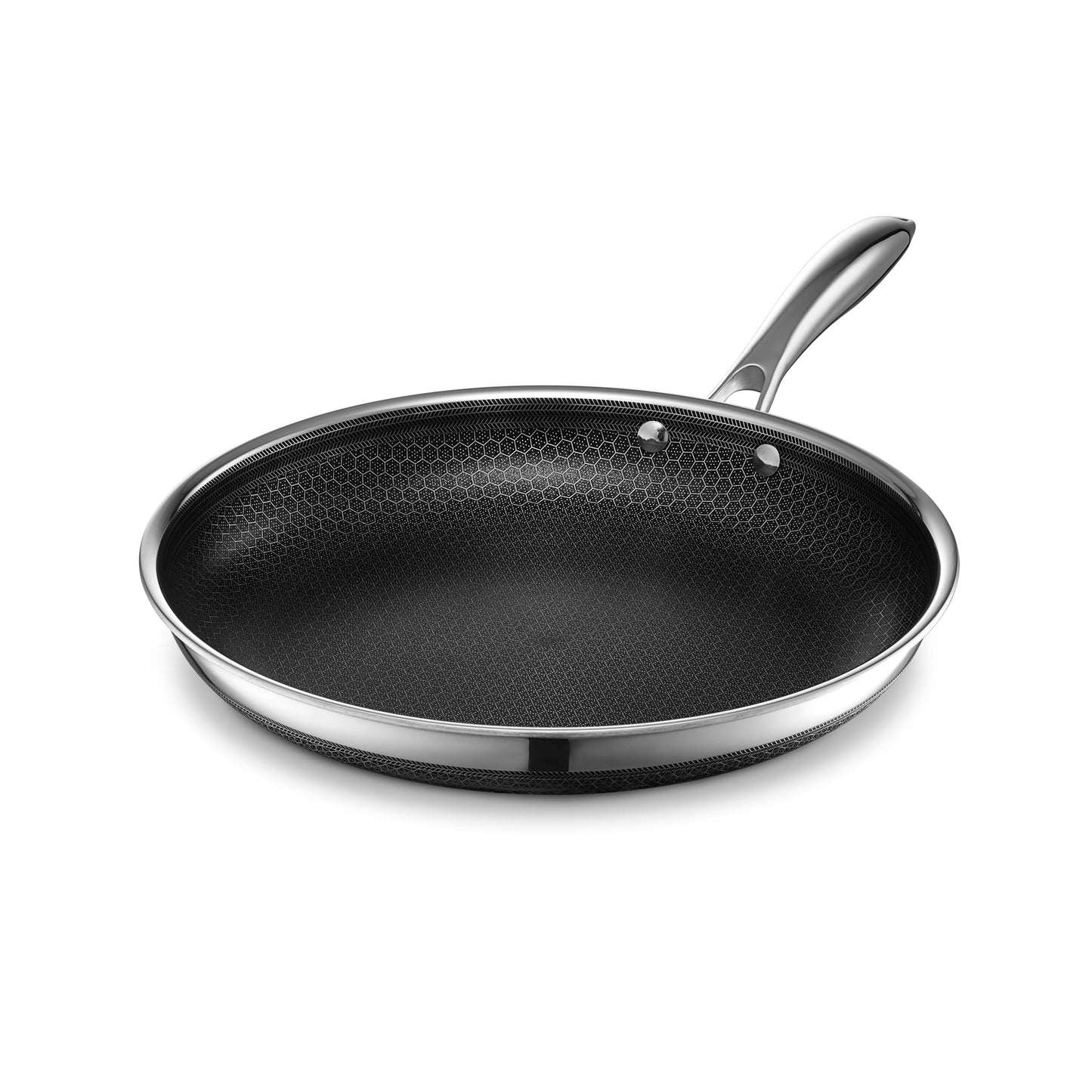HexClad Hybrid Nonstick 8-Inch Frying Pan with Tempered Glass Lid, Stay-Cool Handle, Dishwasher-Friendly, Oven-Safe Up to 900°F, Induction Ready, Compatible with All Cooktops
