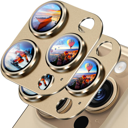 Uyiton Compatible with iPhone 17 Pro Max Camera Lens Protector - [Not Easy to Break][Strong Adsorption][Case-Friendly] Metal Tempered Glass Rear Camera Screen Cover - Deep Blue