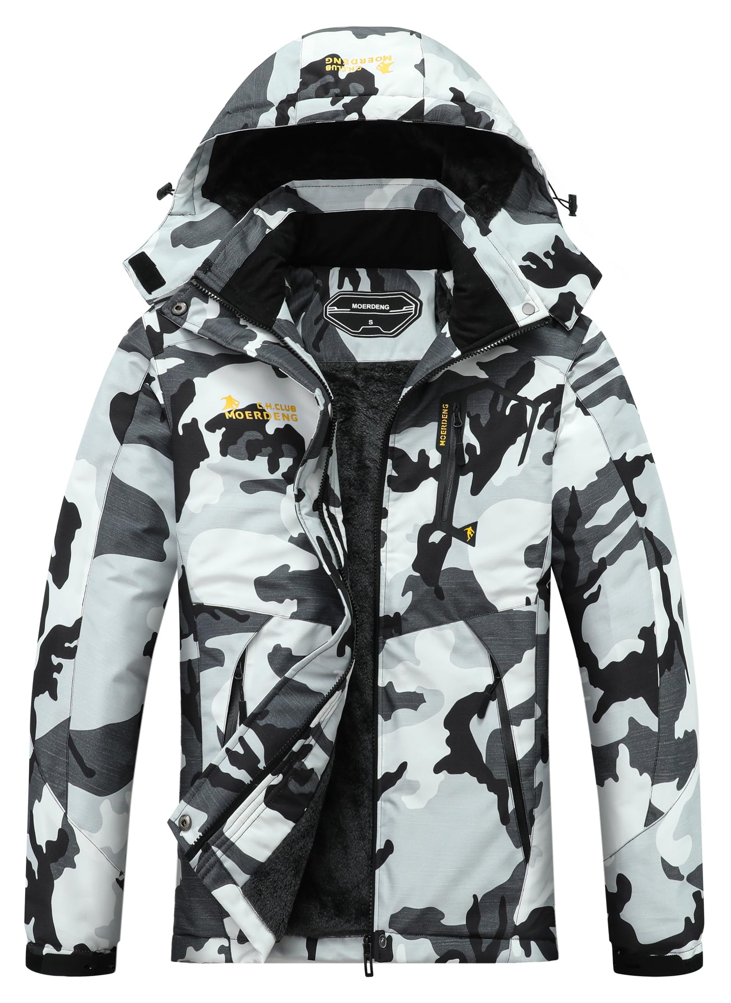 MOERDENG Women's Waterproof Ski Jacket Warm Winter Snow Coat Mountain Windbreaker Hooded Raincoat Jacket