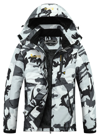 MOERDENG Women's Waterproof Ski Jacket Warm Winter Snow Coat Mountain Windbreaker Hooded Raincoat Jacket