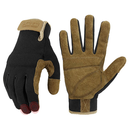 HANDLANDY Work Gloves for Men & Women, Utility Mechanic Working Gloves Touch Screen, Flexible Yard Work Gloves