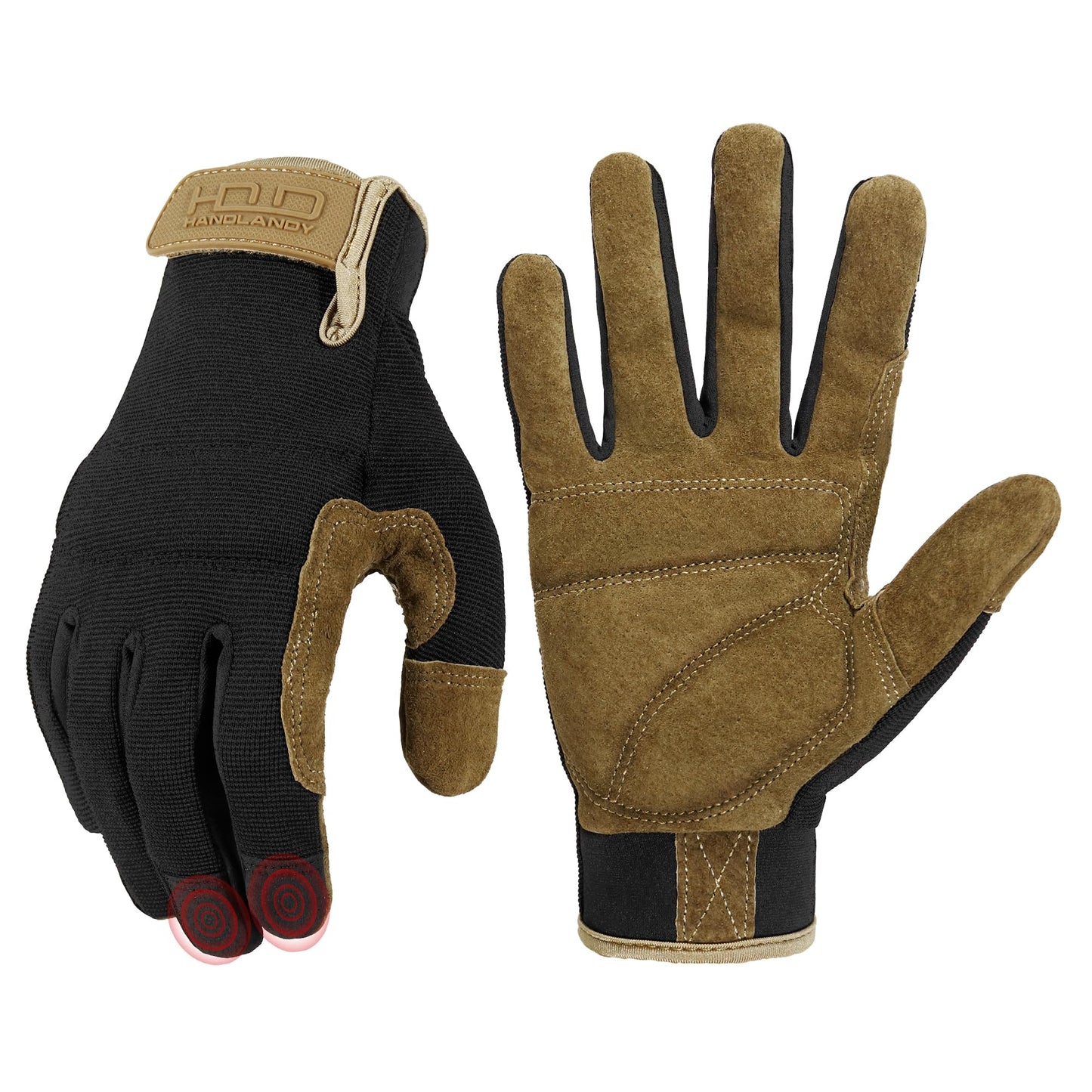 HANDLANDY Work Gloves for Men & Women, Utility Mechanic Working Gloves Touch Screen, Flexible Yard Work Gloves