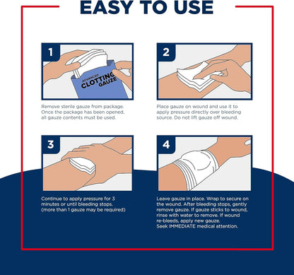 Adventure Medical Kits QuikClot Gauze - Flexible Hemostatic Medical Gauze for Emergency Survival or Disaster Preparedness Kits & More - Stops Bleeding Fast with Kaolin - 3" x 24"