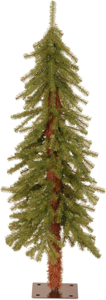 National Tree Company 4 ft Unlit Hickory Cedar Mini Artificial Christmas Tree, 225 Tips, Metal Plate Base, Green