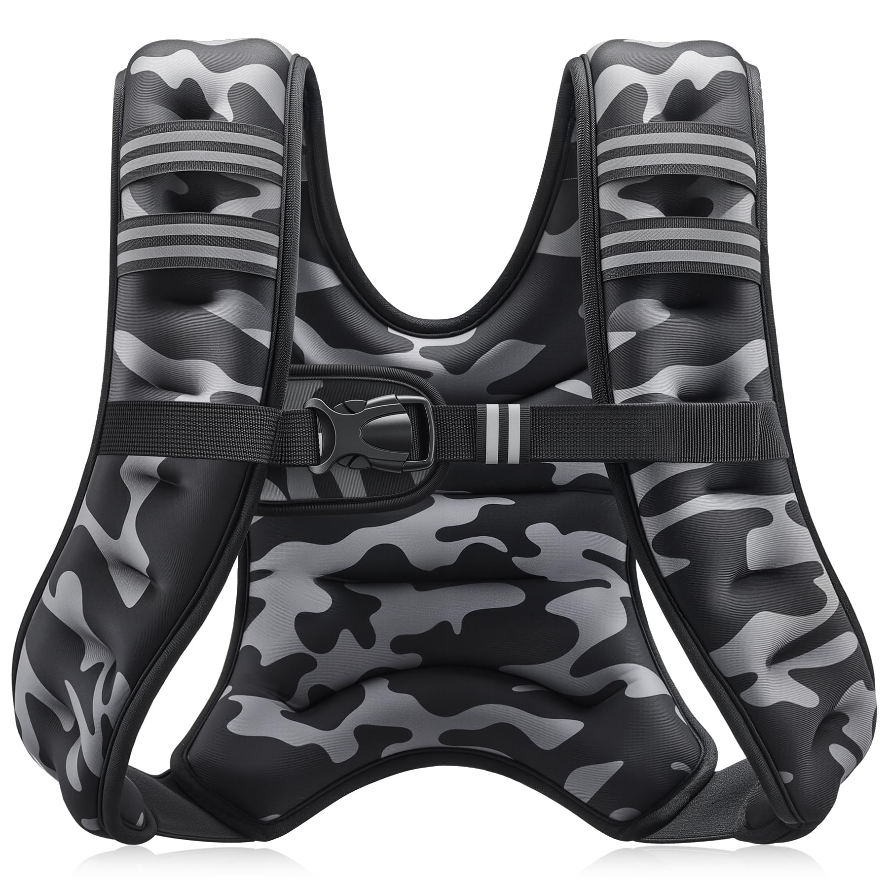ZELUS Weighted Vest, 6lb/8lb/12lb/16lb/20lb/25lb/30lb Weight Vest with Reflective Stripe for Workout, Strength Training, Running, Fitness, Muscle Building, Weight Loss, Weightlifting