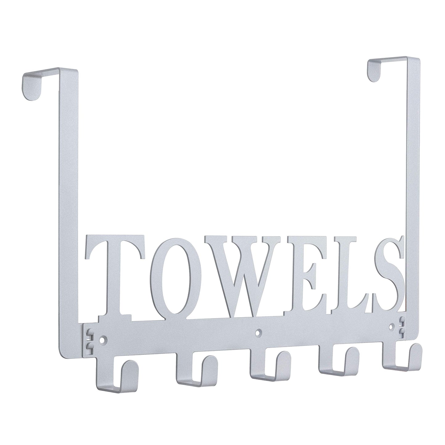Over The Door Hooks - Towel Holder for Bathroom, Bedroom, Kitchen & Pool - Sandblasted Black Metal Wall Mount