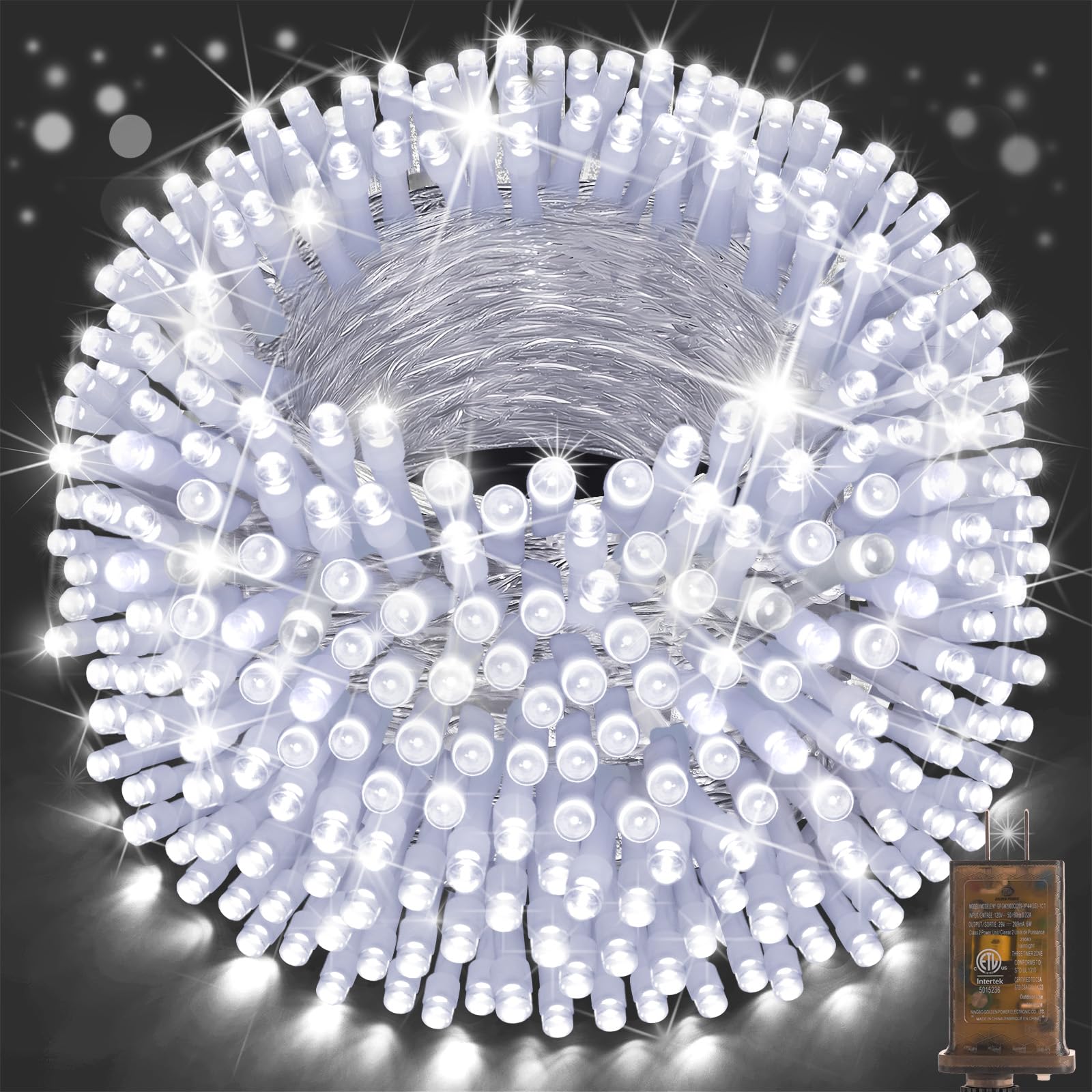SAUIRS 403FT 1000 LED Christmas Lights Outdoor String Lights with 8 Modes Timer Waterproof Fairy Light Plug in for Outside Indoor Party Xmas Palm Tree Yard Wedding Decorations(Warm White)
